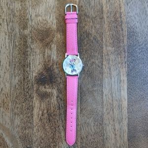 Disney Minnie Mouse Pink Leather Band Watch New